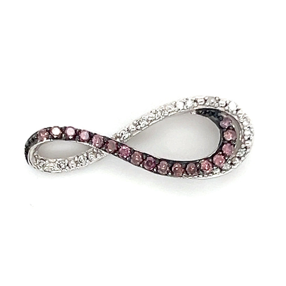 10K White Gold Diamond Infinity Pendant; 0.10CTW; 1.8g