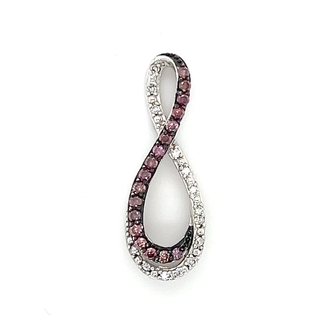 10K White Gold Diamond Infinity Pendant; 0.10CTW; 1.8g