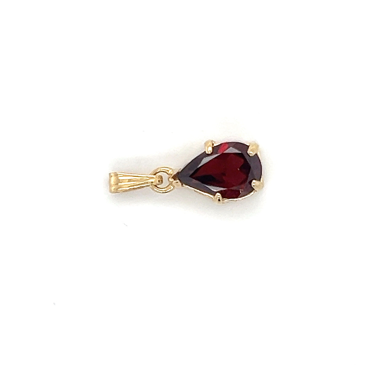 14K Yellow Gold Garnet Pendant; 1.0g