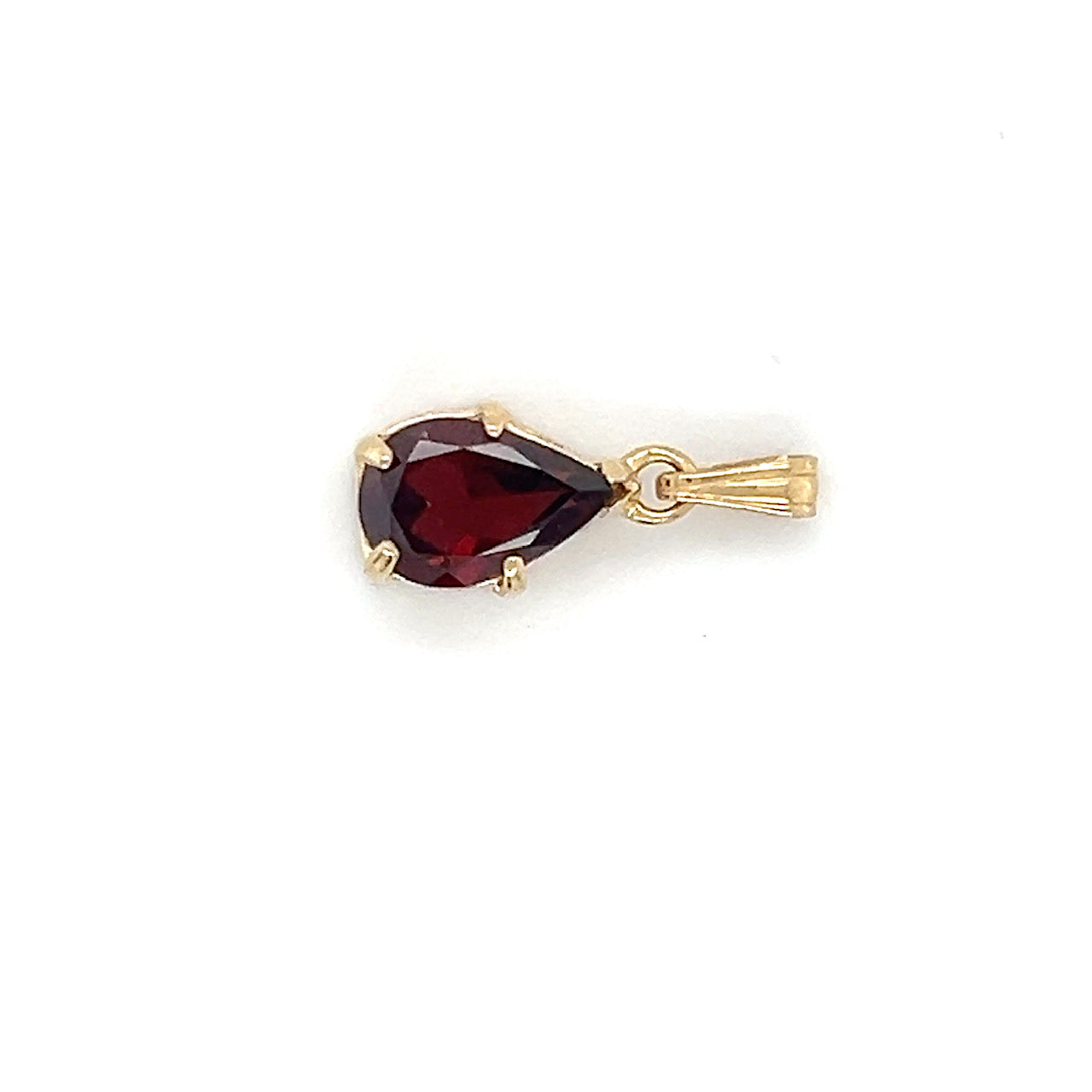14K Yellow Gold Garnet Pendant; 1.0g