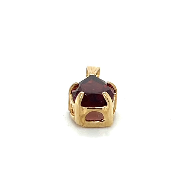 14K Yellow Gold Garnet Pendant; 1.0g