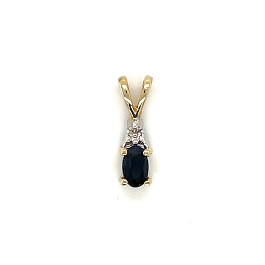 10K Yellow Gold Sapphire Pendant; 0.5g