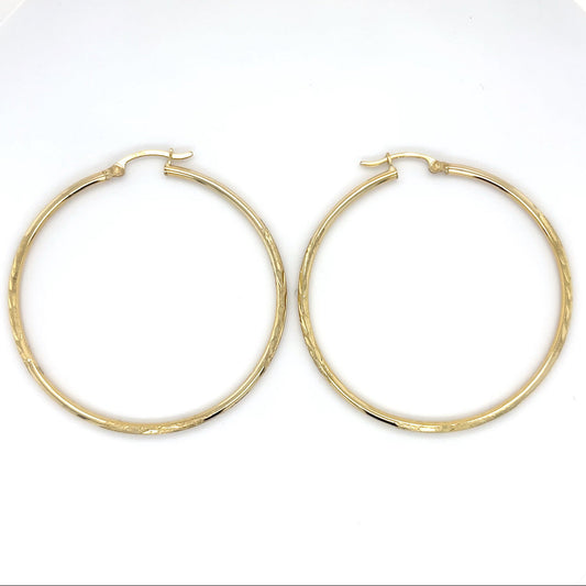 10K Yellow Gold Hoop Earrings; 1.9DWT; 3g