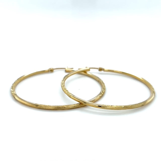 10K Yellow Gold Hoop Earrings; 1.9DWT; 3g