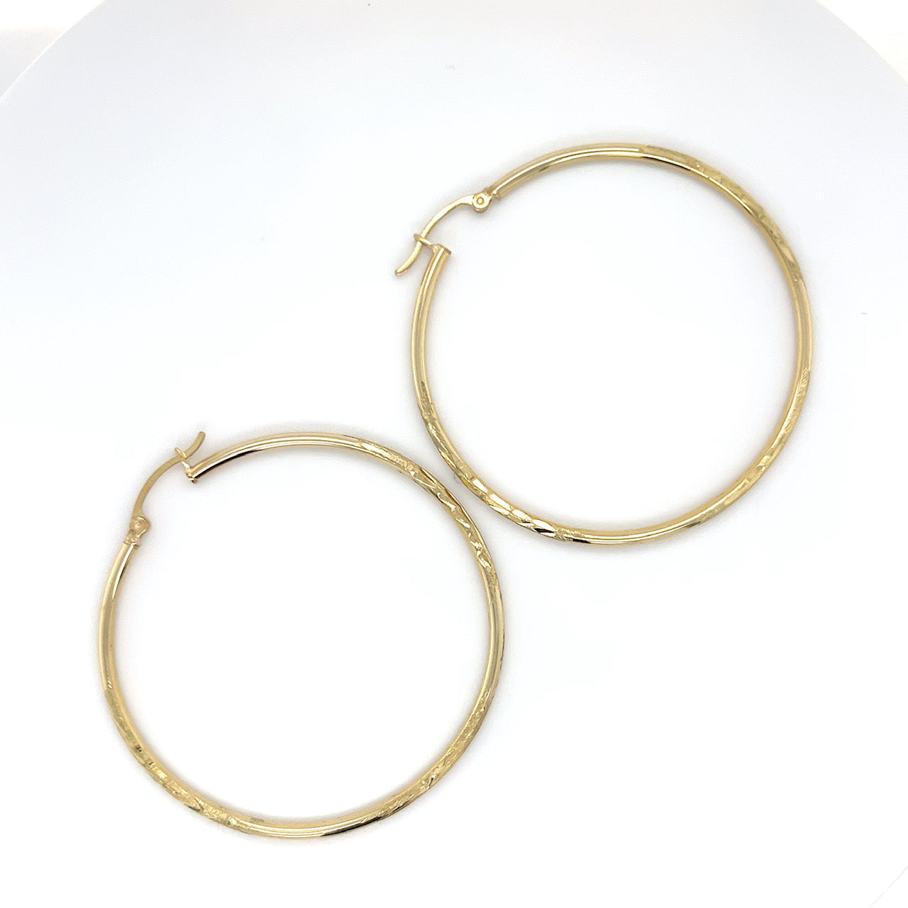 10K Yellow Gold Hoop Earrings; 1.9DWT; 3g
