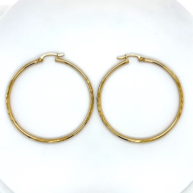 10K Yellow Gold Hoop Earrings; 1.9DWT; 3g