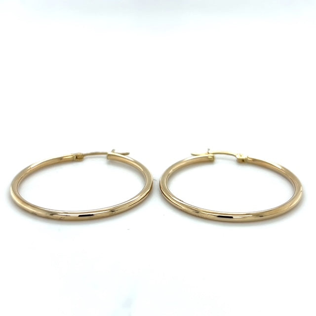 10K Yellow Gold Hoop Earrings; 1.4DWT; 2.2g
