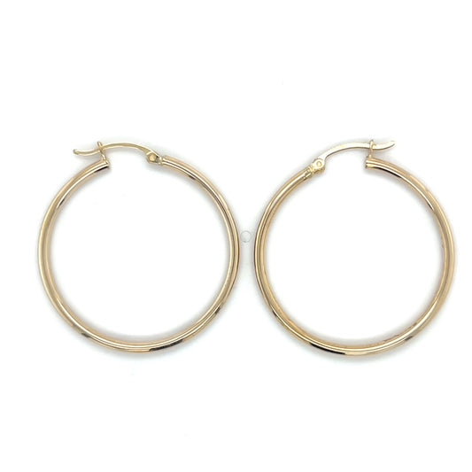 10K Yellow Gold Hoop Earrings; 1.4DWT; 2.2g