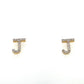10K Yellow Gold Diamond "J" Stud Earrings; 0.26CTW; 0.8DWT