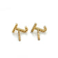 10K Yellow Gold Diamond "J" Stud Earrings; 0.26CTW; 0.8DWT
