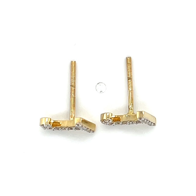 10K Yellow Gold Diamond "J" Stud Earrings; 0.26CTW; 0.8DWT