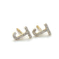 10K Yellow Gold Diamond "J" Stud Earrings; 0.26CTW; 0.8DWT