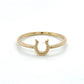 14K Yellow Gold Horseshoe Lady's Fashion Ring; 0.7DWT; Size 7
