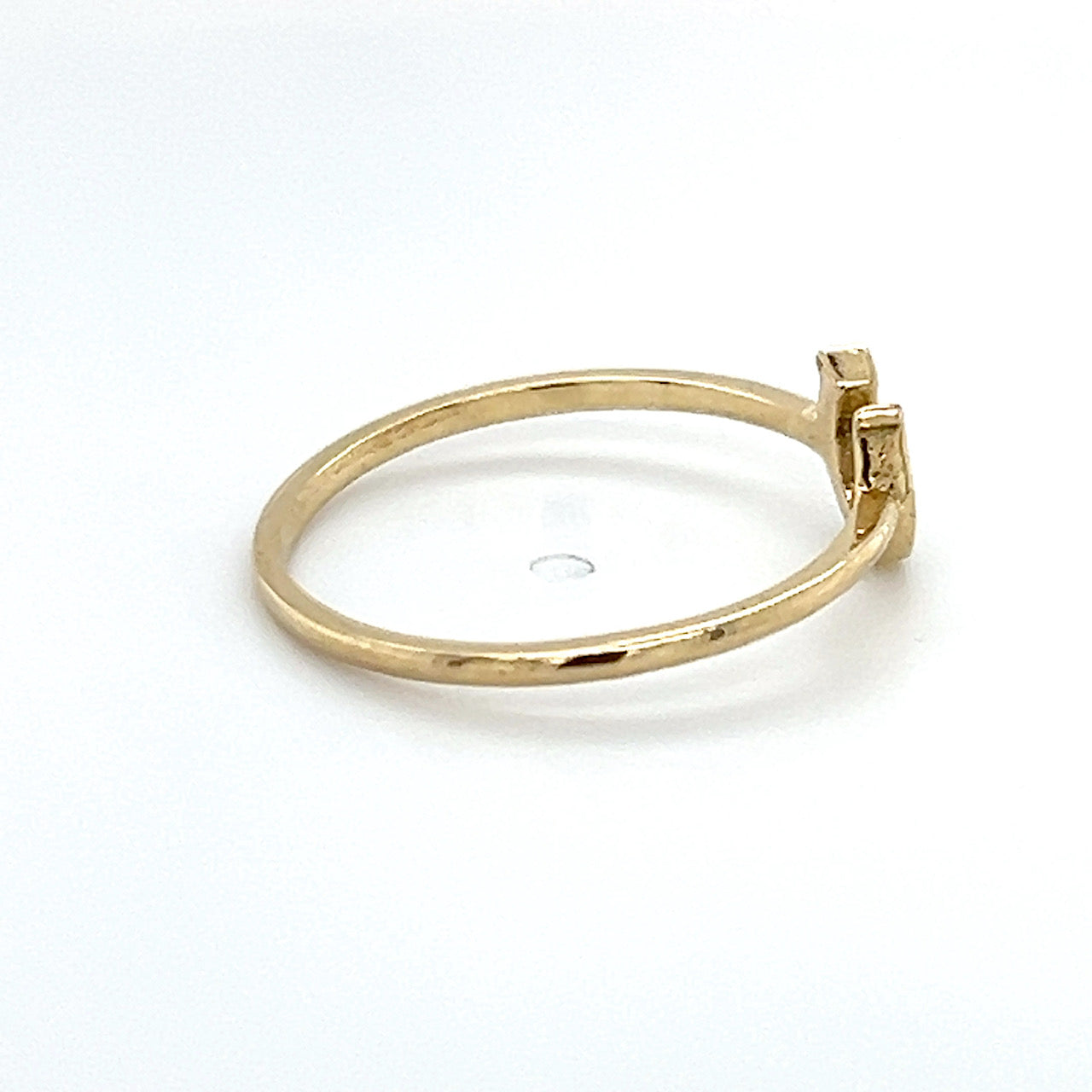 14K Yellow Gold Horseshoe Lady's Fashion Ring; 0.7DWT; Size 7