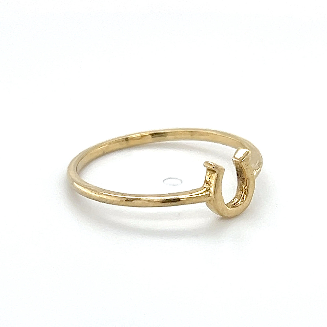 14K Yellow Gold Horseshoe Lady's Fashion Ring; 0.7DWT; Size 7