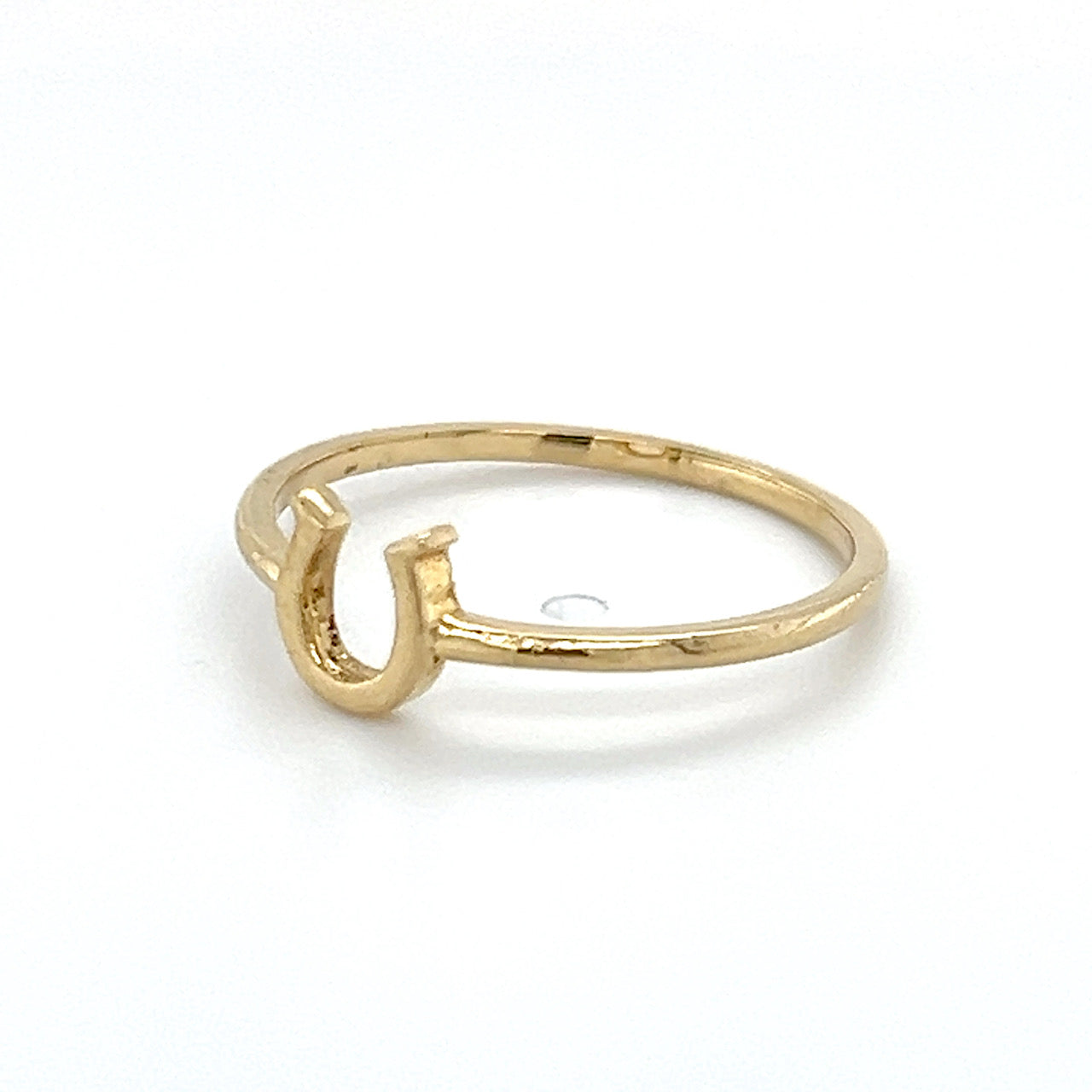 14K Yellow Gold Horseshoe Lady's Fashion Ring; 0.7DWT; Size 7