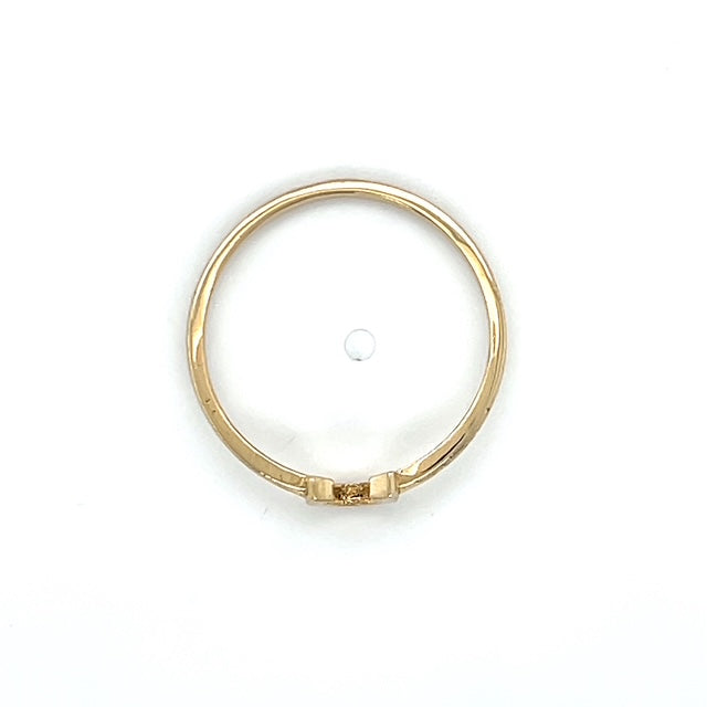 14K Yellow Gold Horseshoe Lady's Fashion Ring; 0.7DWT; Size 7