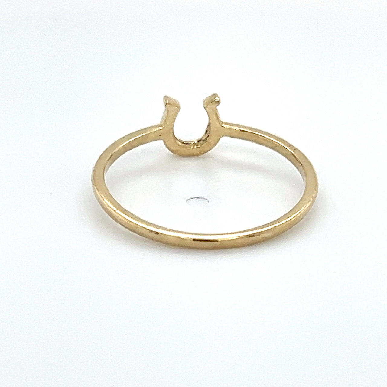 14K Yellow Gold Horseshoe Lady's Fashion Ring; 0.7DWT; Size 7