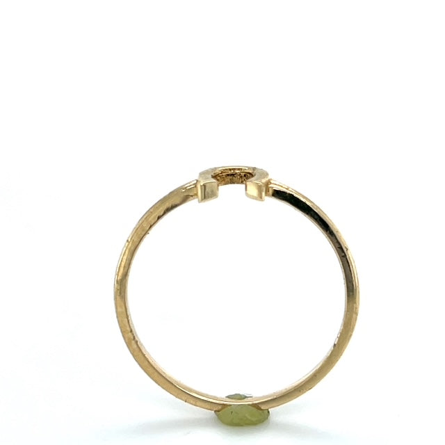 14K Yellow Gold Horseshoe Lady's Fashion Ring; 0.7DWT; Size 7