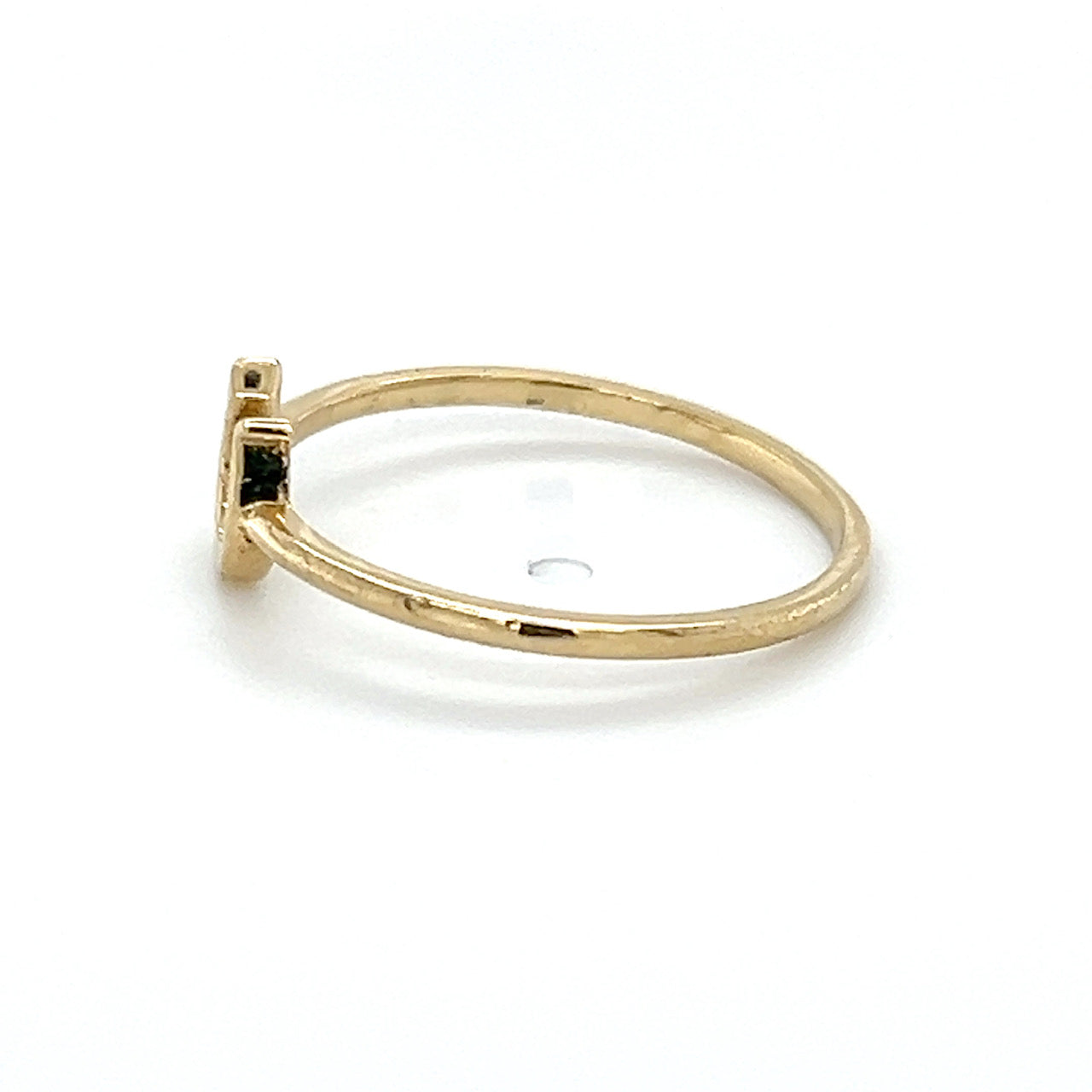 14K Yellow Gold Horseshoe Lady's Fashion Ring; 0.7DWT; Size 7
