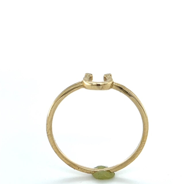 14K Yellow Gold Horseshoe Lady's Fashion Ring; 0.7DWT; Size 7