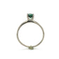 14K White Gold Green Gem Stone Lady's Fashion Ring; 1.2DWT; Size 7