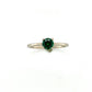 14K White Gold Green Gem Stone Lady's Fashion Ring; 1.2DWT; Size 7
