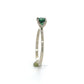 14K White Gold Green Gem Stone Lady's Fashion Ring; 1.2DWT; Size 7
