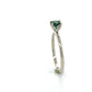 14K White Gold Green Gem Stone Lady's Fashion Ring; 1.2DWT; Size 7