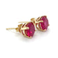 14K Yellow Gold Red Stone Stud Earrings; 1.5DWT; 2.3g