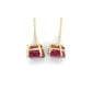 14K Yellow Gold Red Stone Stud Earrings; 1.5DWT; 2.3g