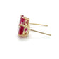 14K Yellow Gold Red Stone Stud Earrings; 1.5DWT; 2.3g