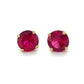14K Yellow Gold Red Stone Stud Earrings; 1.5DWT; 2.3g