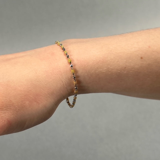 14K Two-Tone 7.5" Gold Bracelet; 2.2DWT; 3.5g