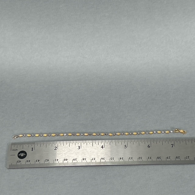 14K Two-Tone 7.5" Gold Bracelet; 2.2DWT; 3.5g