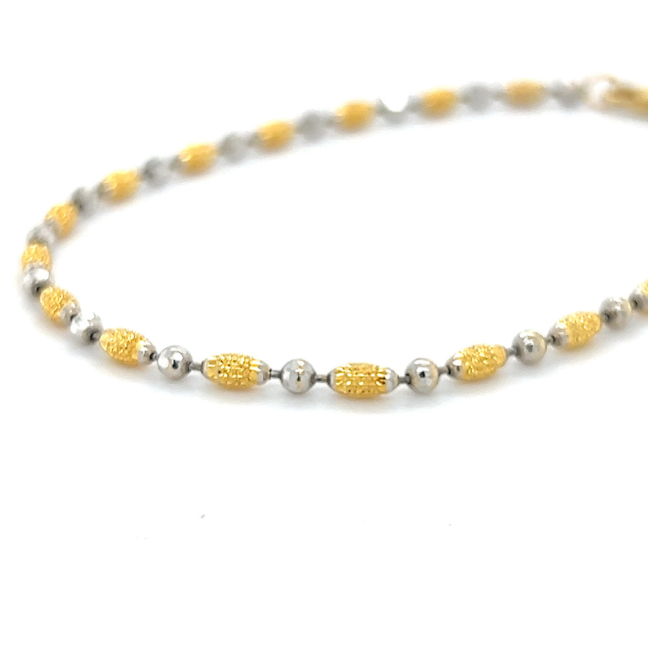 14K Two-Tone 7.5" Gold Bracelet; 2.2DWT; 3.5g