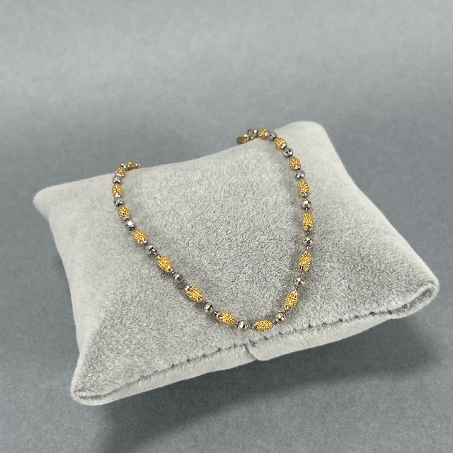 14K Two-Tone 7.5" Gold Bracelet; 2.2DWT; 3.5g