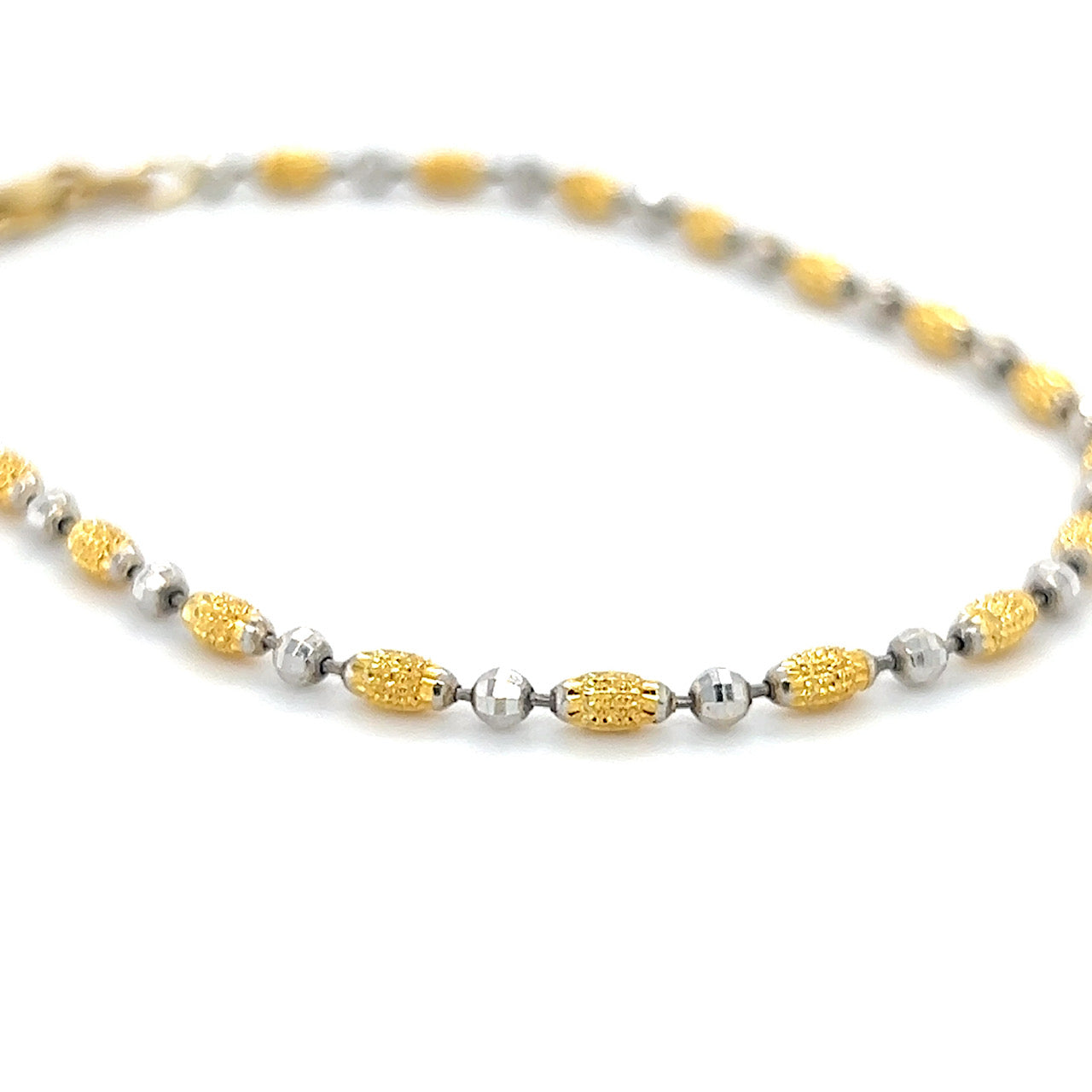 14K Two-Tone 7.5" Gold Bracelet; 2.2DWT; 3.5g