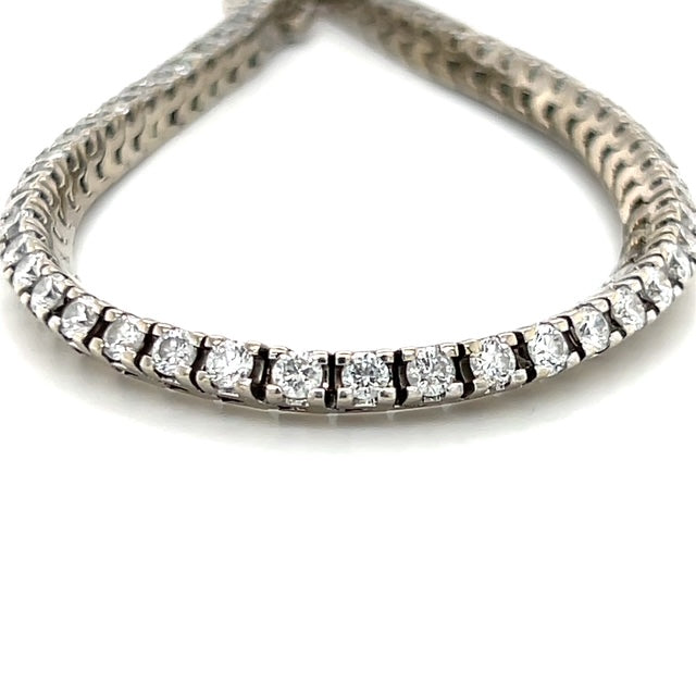 14K White Gold Diamond Bracelet; 7"; 4.0CTW; 16.2g