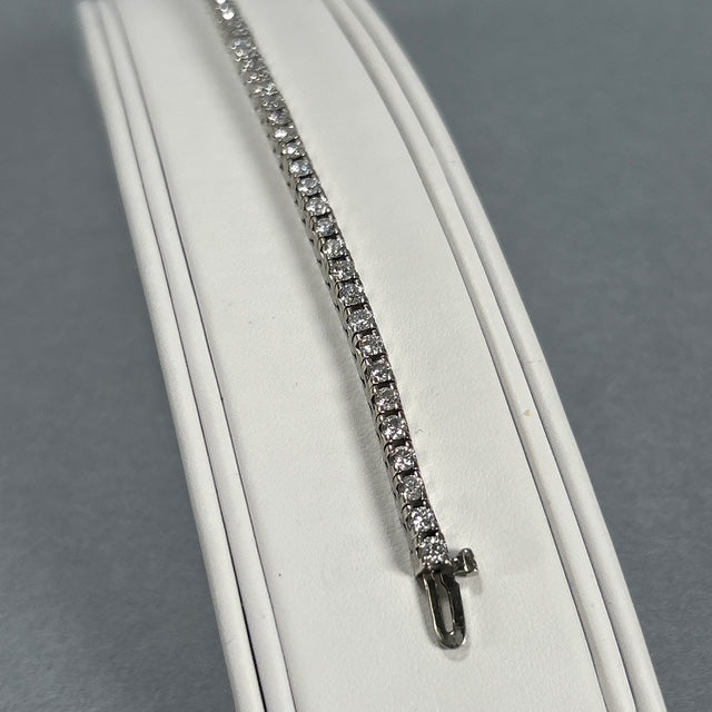 14K White Gold Diamond Bracelet; 7"; 4.0CTW; 16.2g