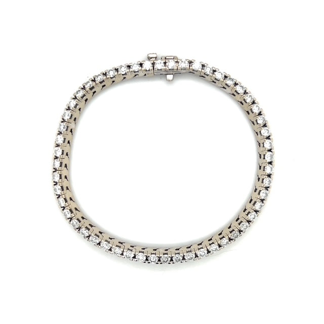 14K White Gold Diamond Bracelet; 7"; 4.0CTW; 16.2g