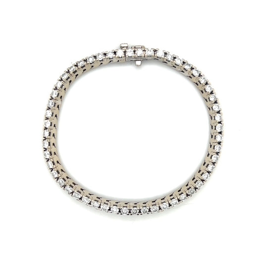 14K White Gold Diamond Bracelet; 7"; 4.0CTW; 16.2g