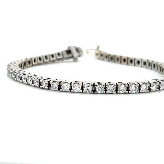 14K White Gold Diamond Bracelet; 7"; 4.0CTW; 16.2g
