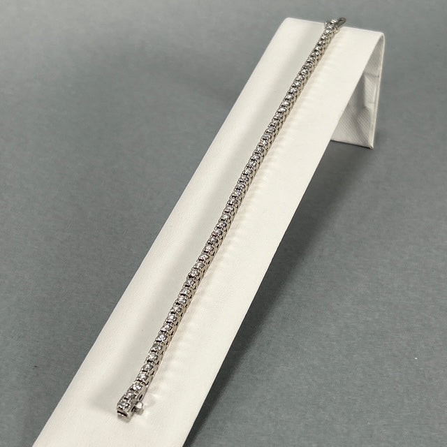 14K White Gold Diamond Bracelet; 7"; 4.0CTW; 16.2g