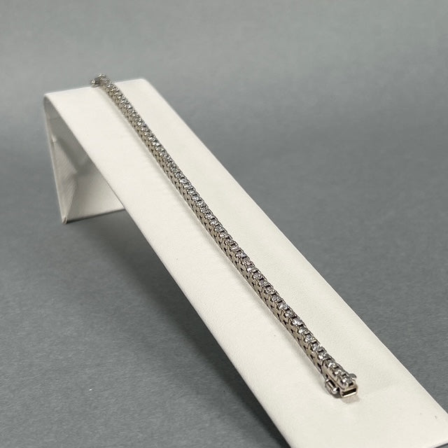 14K White Gold Diamond Bracelet; 7"; 4.0CTW; 16.2g