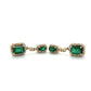 14K Yellow Gold Diamond & Emerald Dangle Earrings; 4.1DWT