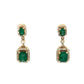 14K Yellow Gold Diamond & Emerald Dangle Earrings; 4.1DWT