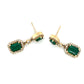 14K Yellow Gold Diamond & Emerald Dangle Earrings; 4.1DWT