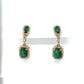 14K Yellow Gold Diamond & Emerald Dangle Earrings; 4.1DWT