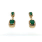 14K Yellow Gold Diamond & Emerald Dangle Earrings; 4.1DWT